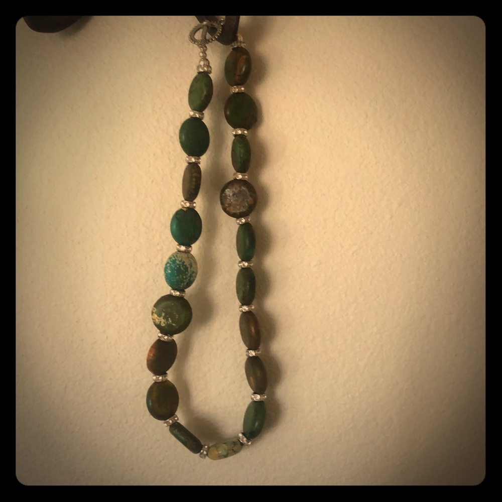 Green bead necklace